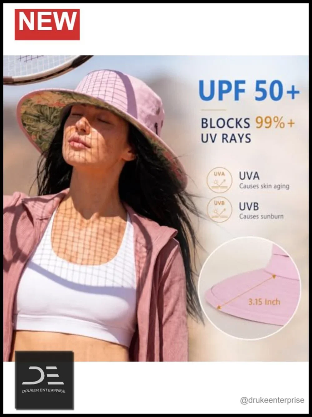 Women's Bucket Sun Hat UPF 50+ Cooling Ponytail Port Quick Dry Nylon
